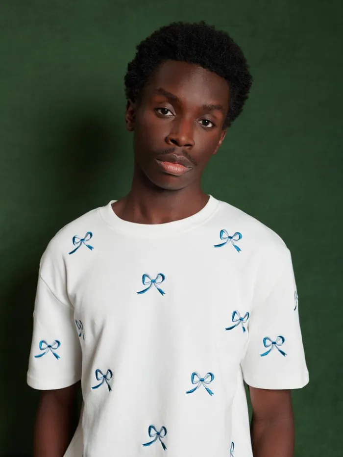 Menswear Shirts Sister Jane Rory Bow Shirt Pearl White