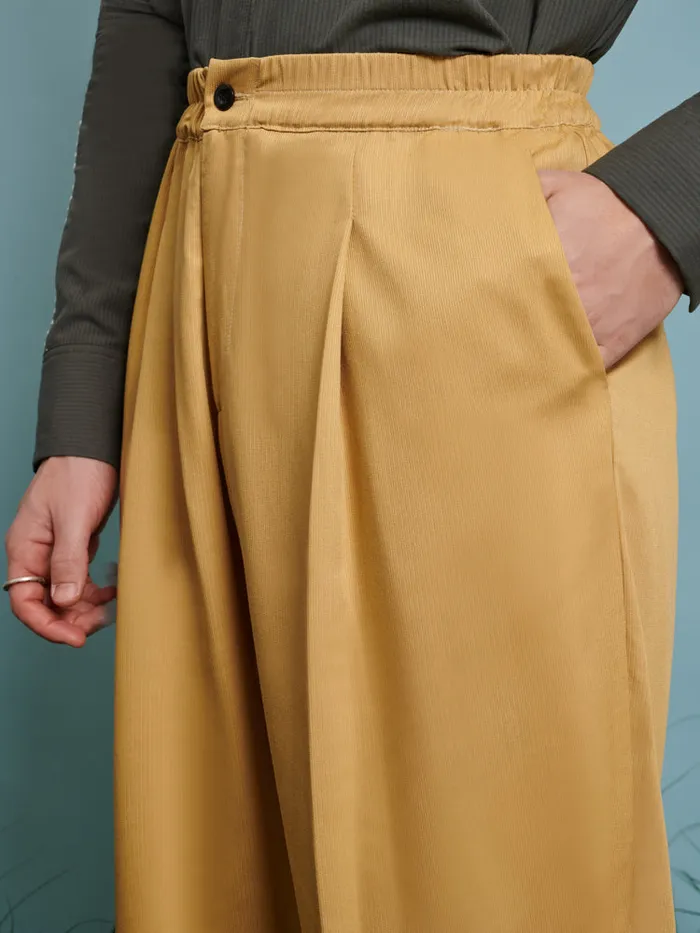 Menswear Trousers Sister Jane Laurie Trim Detail Trousers Mustard Yellow