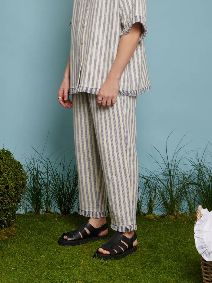 Menswear Trousers Sister Jane Layne Fray Stripe Trousers Pale Blue
