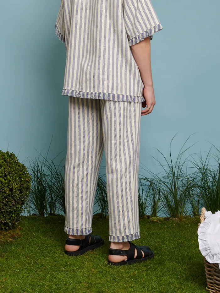 Menswear Trousers Sister Jane Layne Fray Stripe Trousers Pale Blue