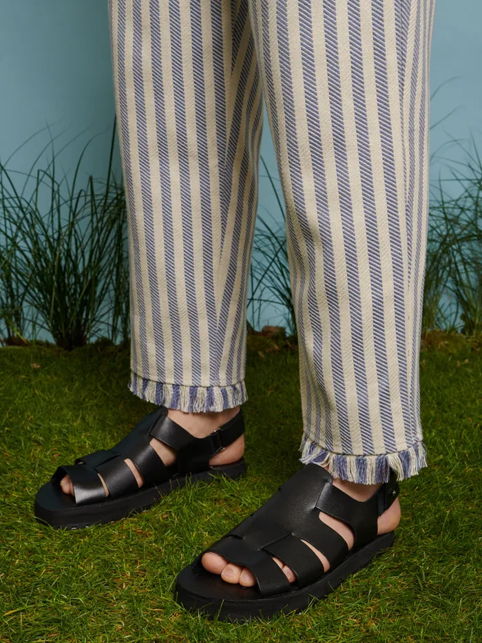 Menswear Trousers Sister Jane Layne Fray Stripe Trousers Pale Blue