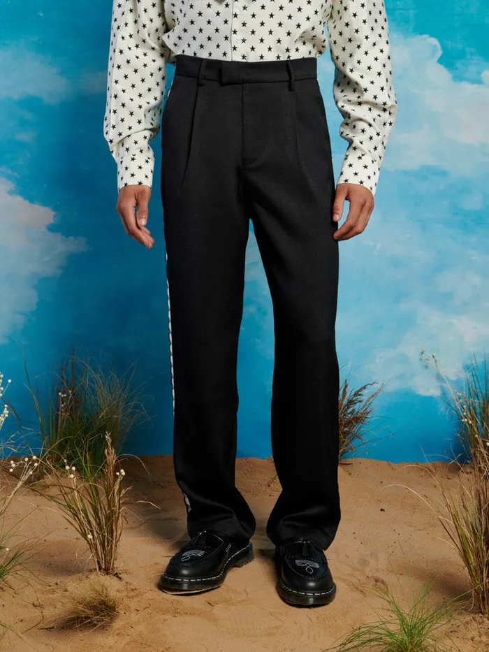 Menswear Trousers Sister Jane Saloon Scallop Trousers Coal Black
