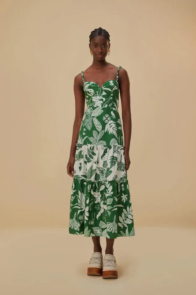 Midi Dresses Women FARM Rio Forest Soul Mix Midi Dress Midi Dresses Women FARM Rio Forest Soul Mix Midi Dress