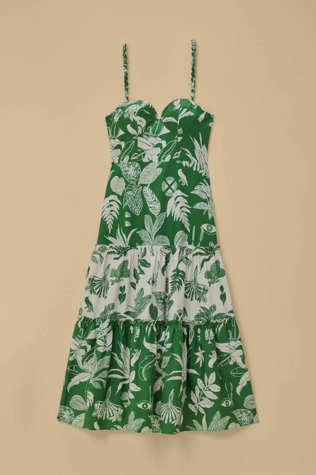 Midi Dresses Women FARM Rio Forest Soul Mix Midi Dress Midi Dresses Women FARM Rio Forest Soul Mix Midi Dress