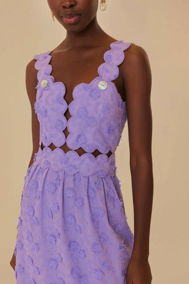 Midi Dresses Women FARM Rio Lilac 3d Flower Sleeveless Midi Dress Midi Dresses Women FARM Rio Lilac 3d Flower Sleeveless Midi Dress