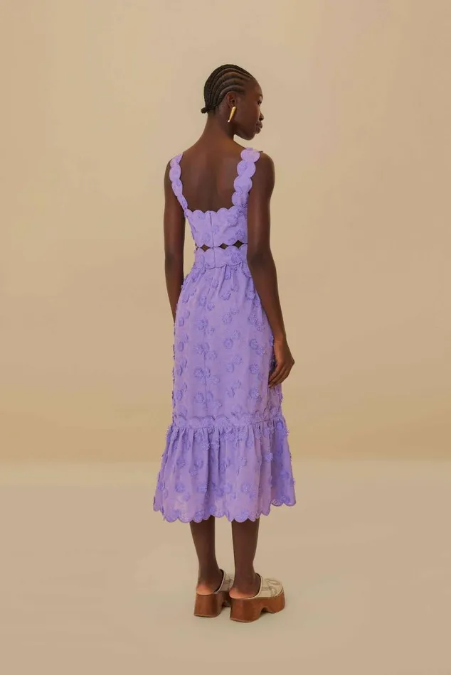 Midi Dresses Women FARM Rio Lilac 3d Flower Sleeveless Midi Dress Midi Dresses Women FARM Rio Lilac 3d Flower Sleeveless Midi Dress