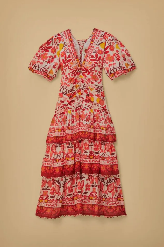 Midi Dresses Women FARM Rio OffWhite Romantic Orchard Short Sleeve Midi Dress Midi Dresses Women FARM Rio OffWhite Romantic Orchard Short Sleeve Midi Dress