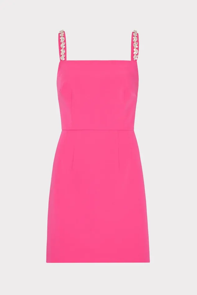 Milly Adella Cady Mini Dress Pink Women Dresses