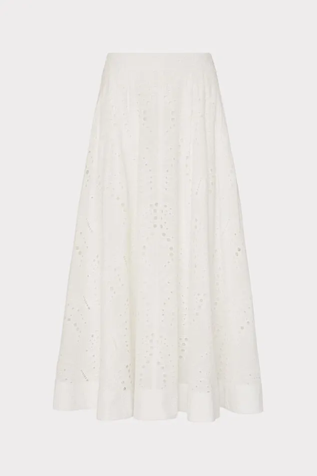 Milly Butterfly Eyelet Skirt White Women Skirts