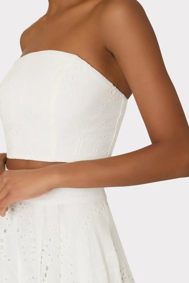 Milly Butterfly Eyelet Skirt White Women Skirts