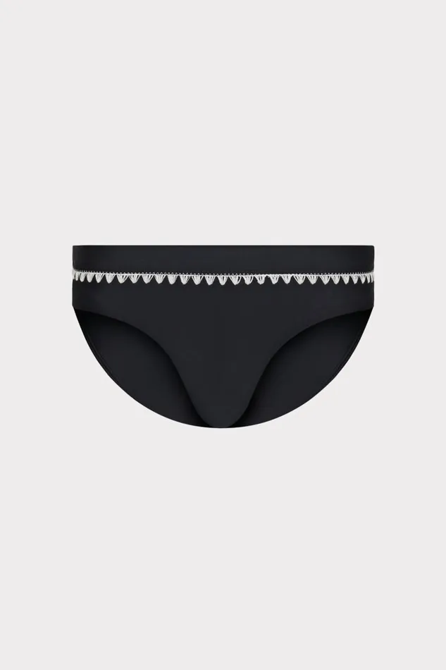Milly Crochet Stitch Bikini Bottom Blackwhite Women Swim and Coverups