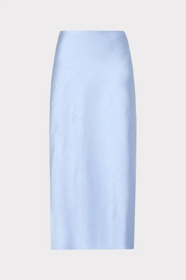 Milly Ella Hammered Satin Skirt Ice Blue Women Skirts