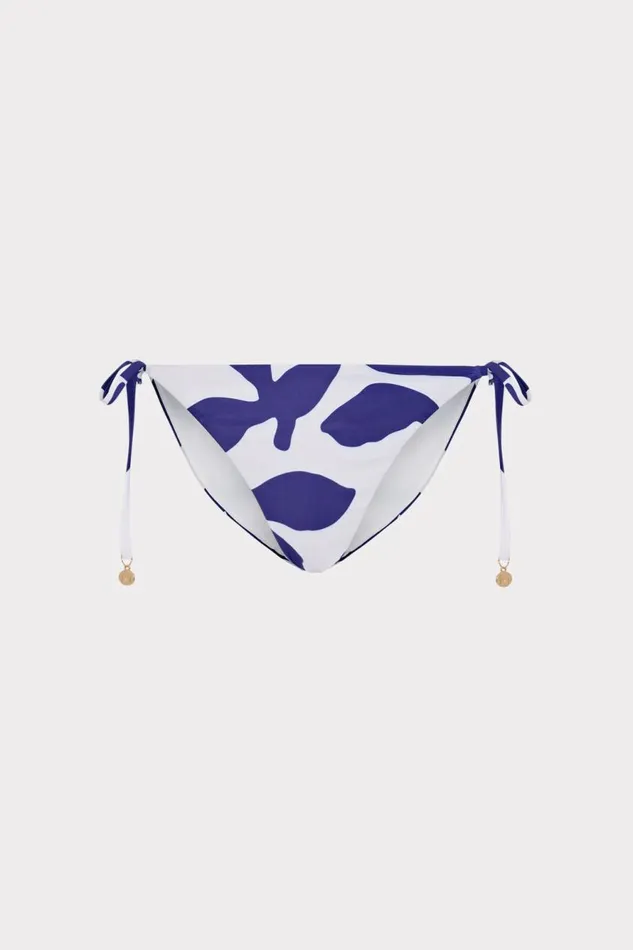 Milly Grand Foliage String Bikini Bottom Navywhite Women Swim and Coverups