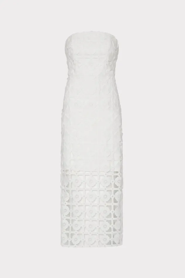 Milly Kait Tile Lace Dress White Women Dresses