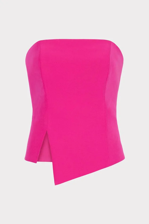 Milly Lana Cady Strapless Top Fuchsia Women Matching Sets