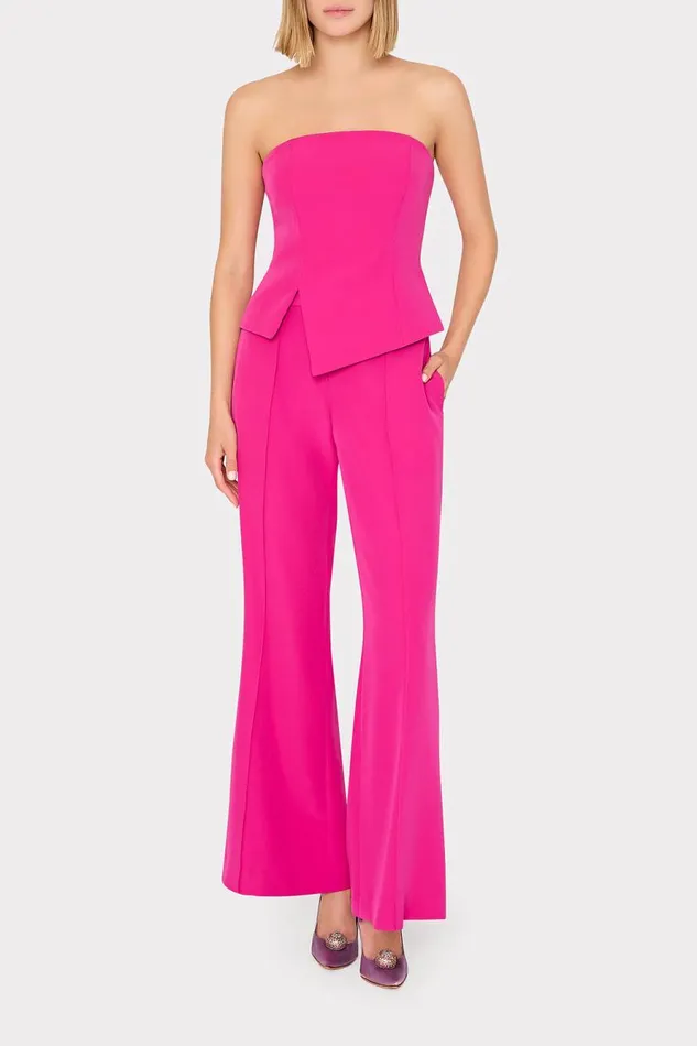 Milly Lana Cady Strapless Top Fuchsia Women Matching Sets