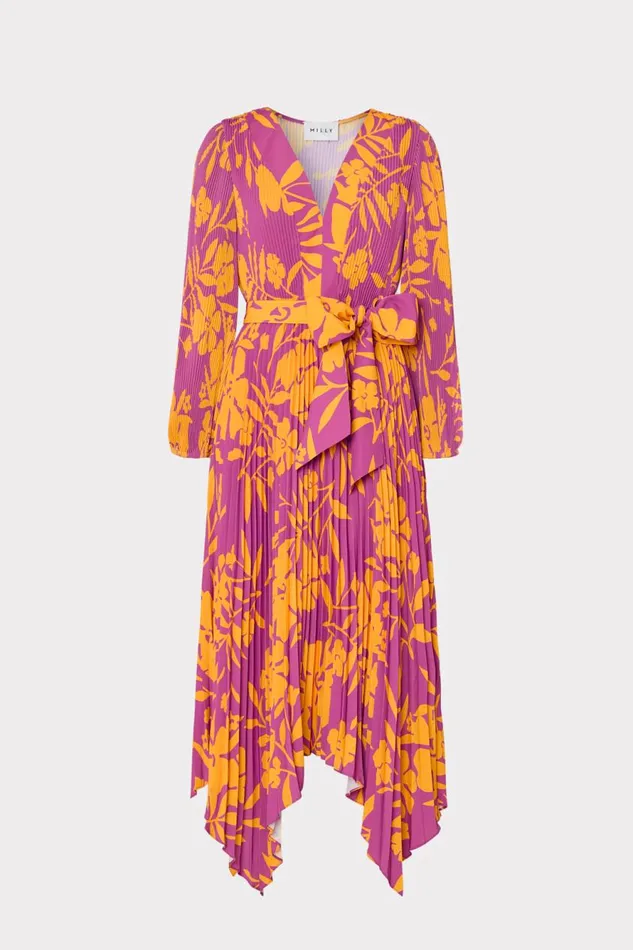 Milly Liora Marigold Aroma Pleated Dress Multi Women Dresses