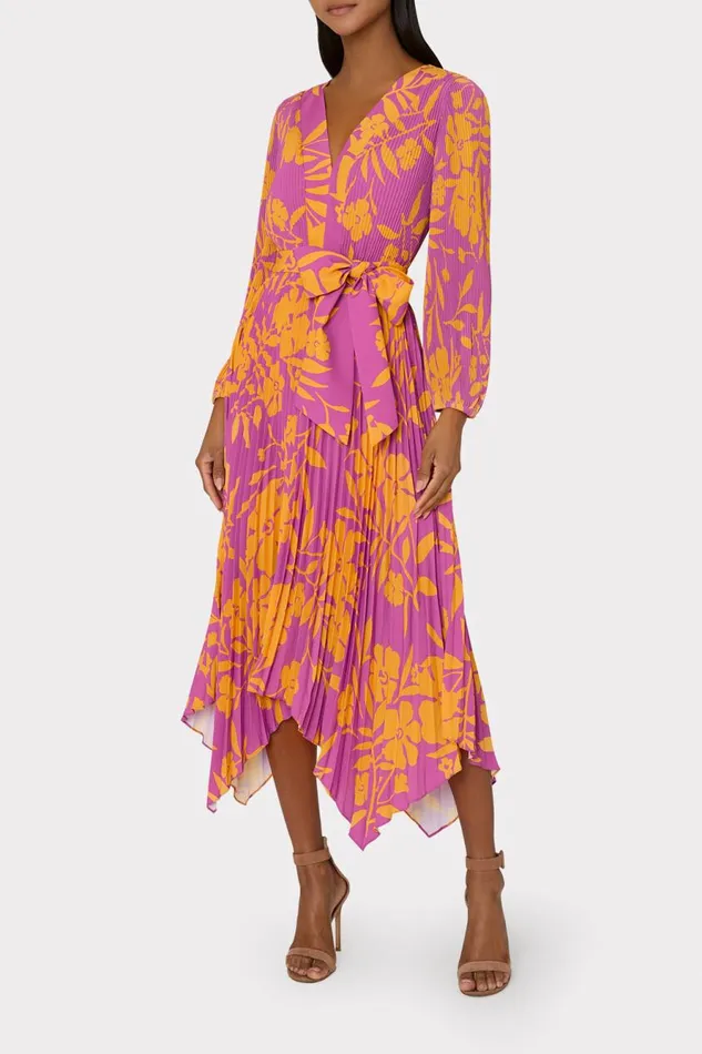 Milly Liora Marigold Aroma Pleated Dress Multi Women Dresses