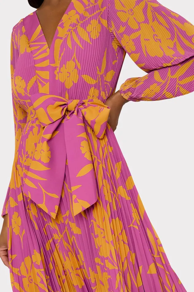 Milly Liora Marigold Aroma Pleated Dress Multi Women Dresses