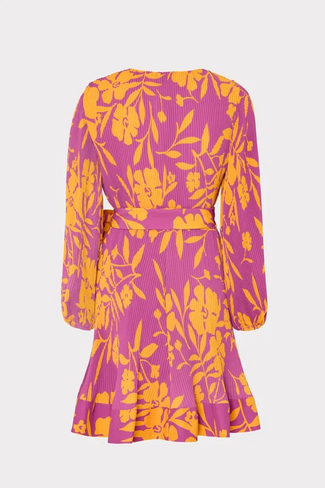 Milly Liv Marigold Aroma Pleated Dress Pink Multi Women Dresses