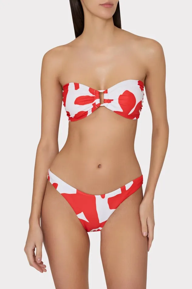 Milly Margot Grand Foliage Bottom Redwhite Women Swim and Coverups