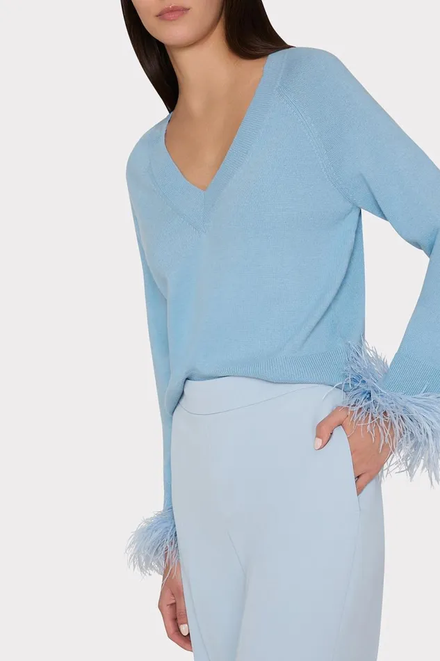 Milly Natia Crepe Pants Ice Blue Women Pants