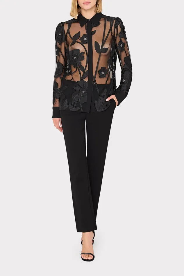 Milly Nicole Ponte Pants Black Women Pants