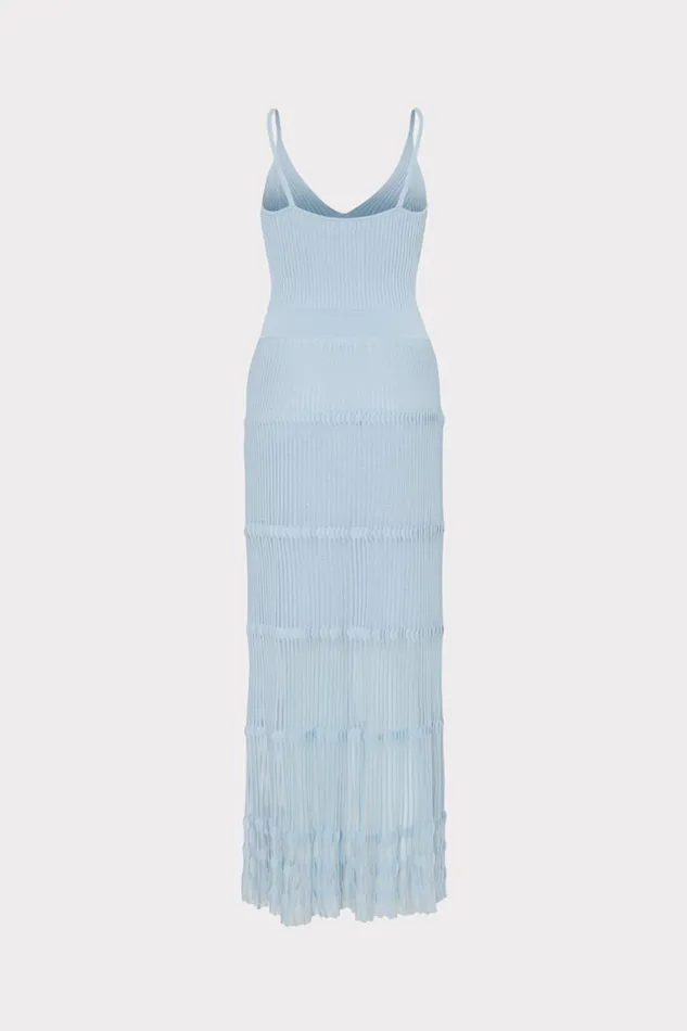 Milly Sheer Knit Cami Dress Light Blue Women Sweaters and Knits