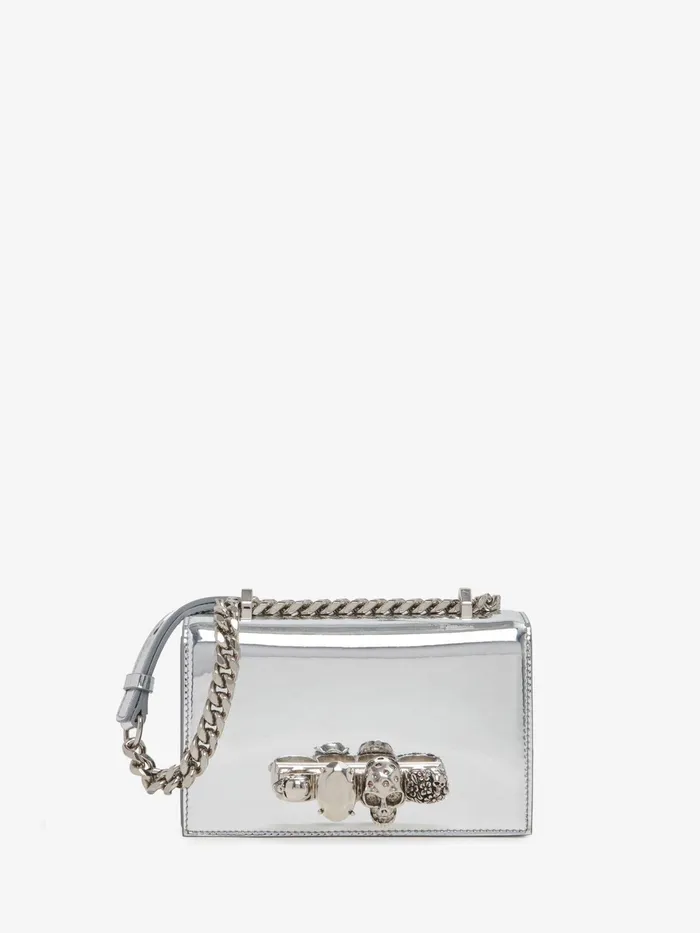 Mini Bags Women Alexander McQueen Mini Jewelled Satchel Silver