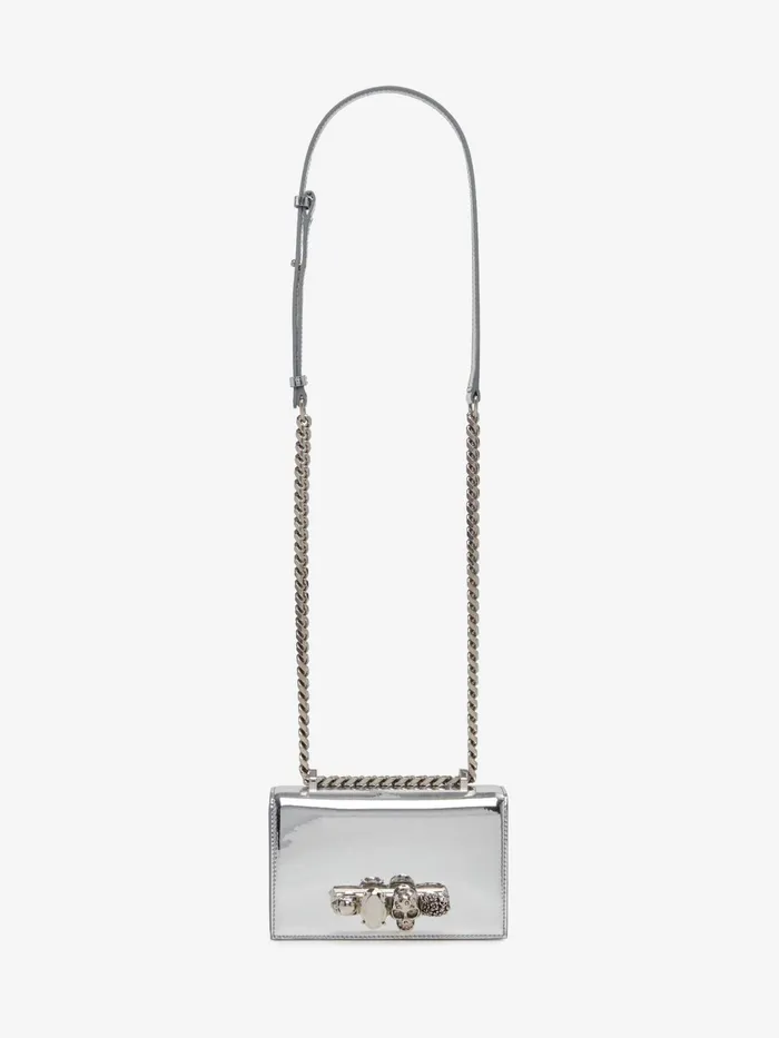 Mini Bags Women Alexander McQueen Mini Jewelled Satchel Silver