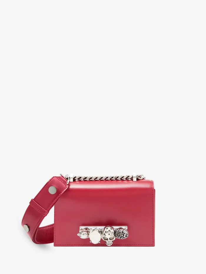 Mini Bags Women Alexander McQueen The Biker Mini Jewelled Satchel Lipstick Red
