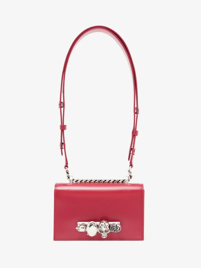 Mini Bags Women Alexander McQueen The Biker Mini Jewelled Satchel Lipstick Red
