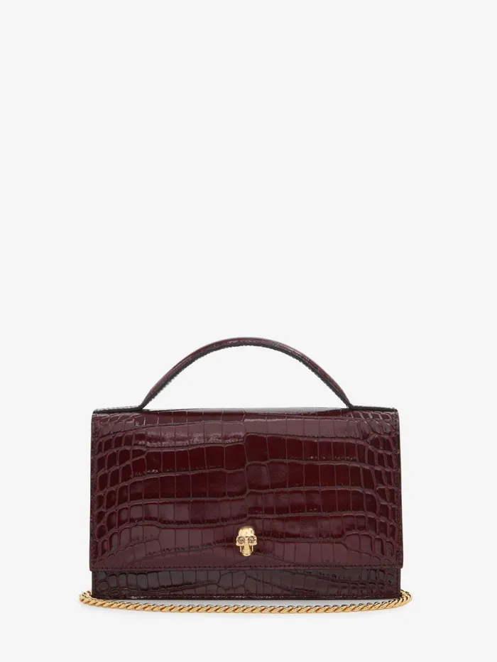 Mini Bags Women Alexander McQueen Top Handle Skull Bag Madder