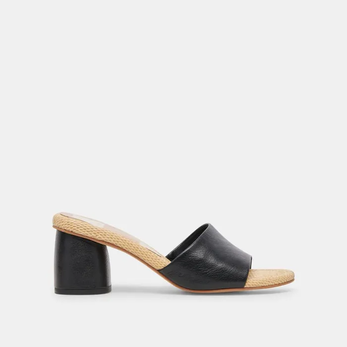 Minny Heels Black Leather Women Dolce Vita Heels