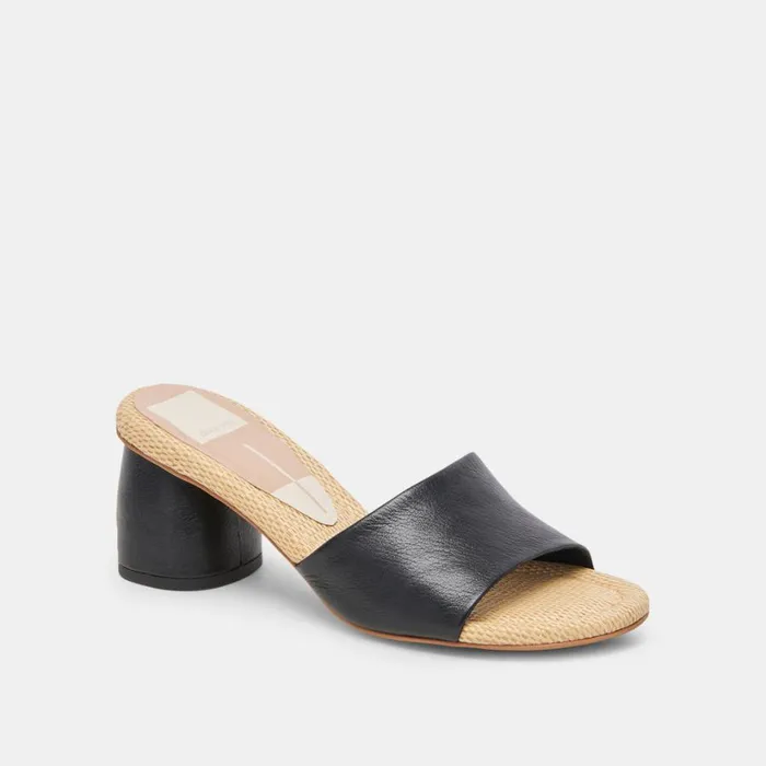Minny Heels Black Leather Women Dolce Vita Heels