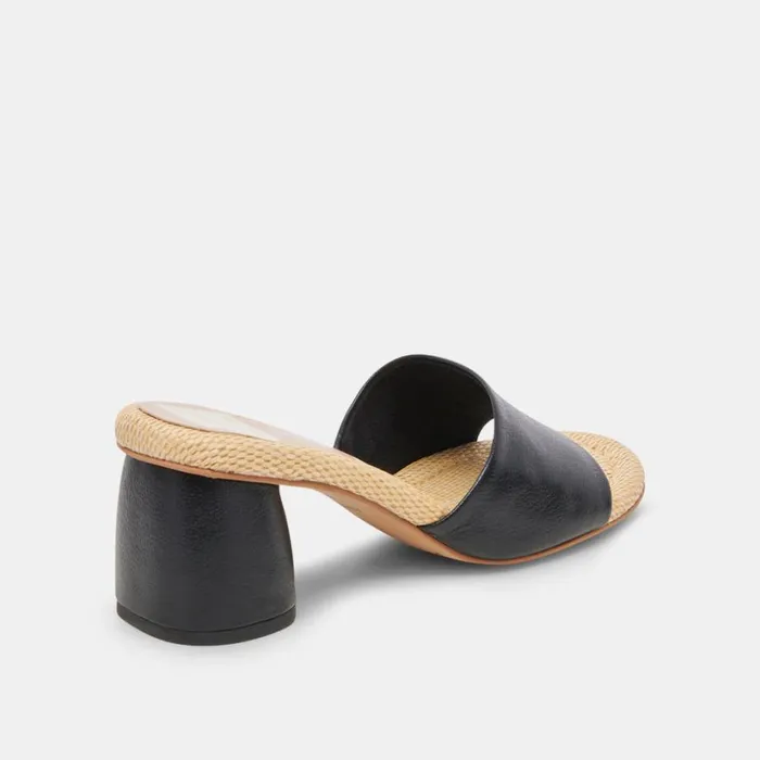 Minny Heels Black Leather Women Dolce Vita Heels