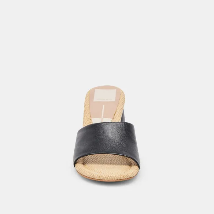 Minny Heels Black Leather Women Dolce Vita Heels