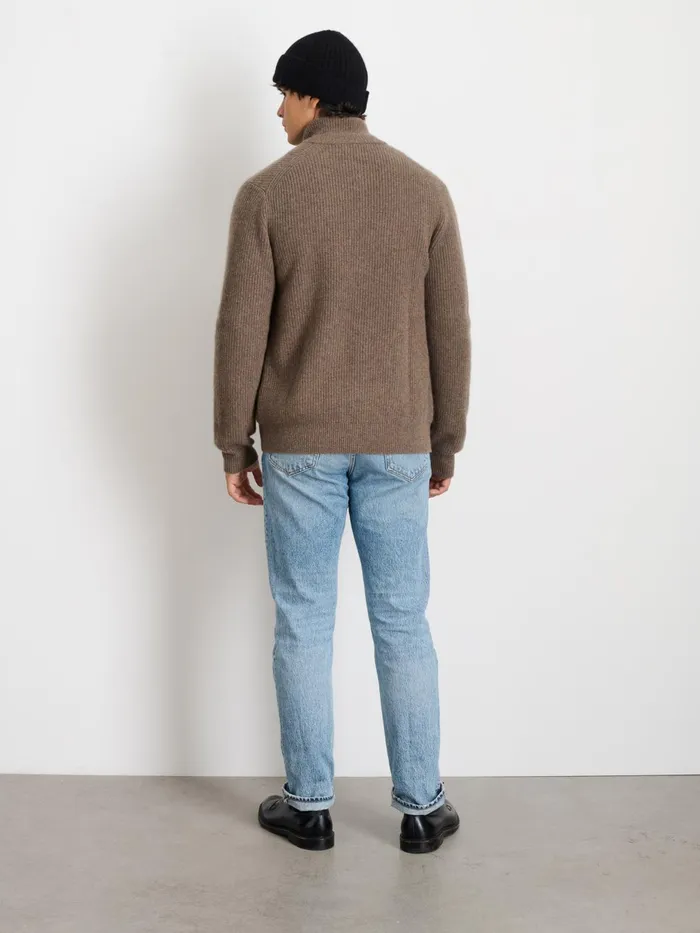 Mitchell Cardigan In Washed Cashmere Heather Walnut Men Alex Mill Sweaters Sweatshirts
