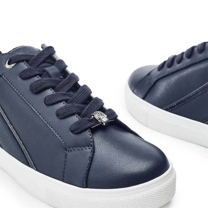 Moda In Pelle Abrini Navy Leather Women Casual Trainers