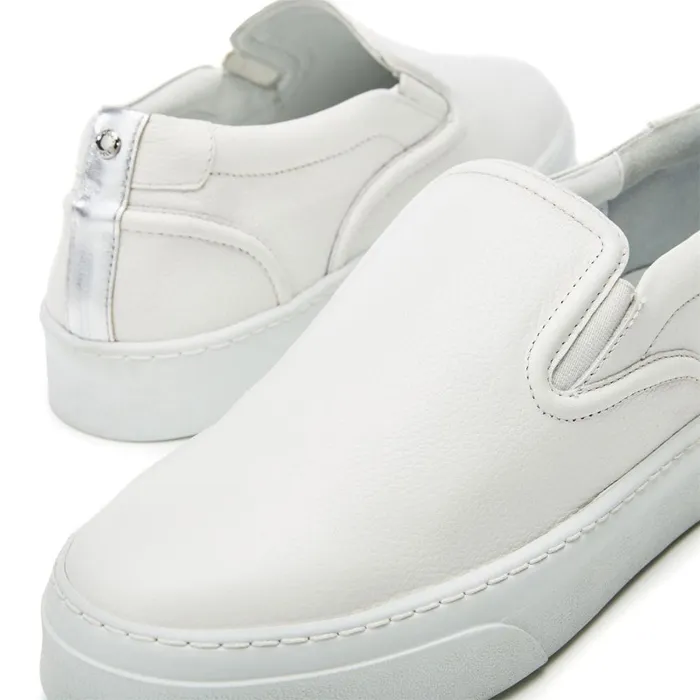 Moda In Pelle Adreenia White Leather Women SlipOn Trainers