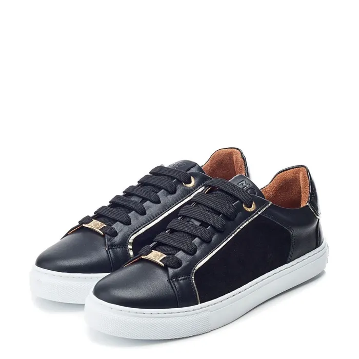 Moda In Pelle Ales Black Leather Women Casual Trainers