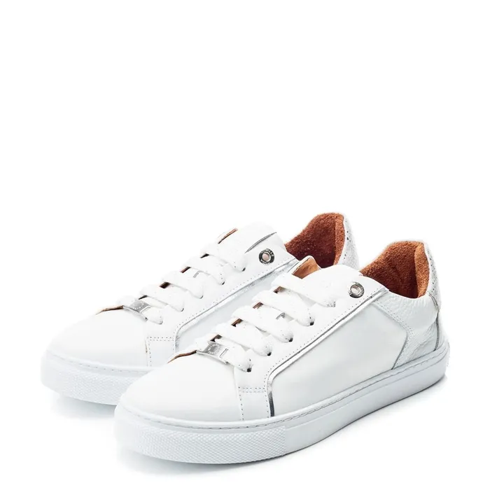 Moda In Pelle Ales White Leather Women Casual Trainers
