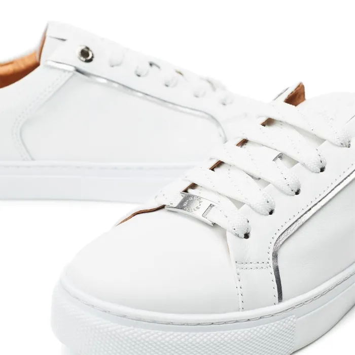 Moda In Pelle Ales White Leather Women Casual Trainers