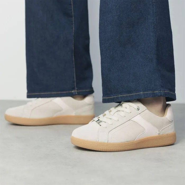 Moda In Pelle Allette Beige Suede Women Casual Trainers