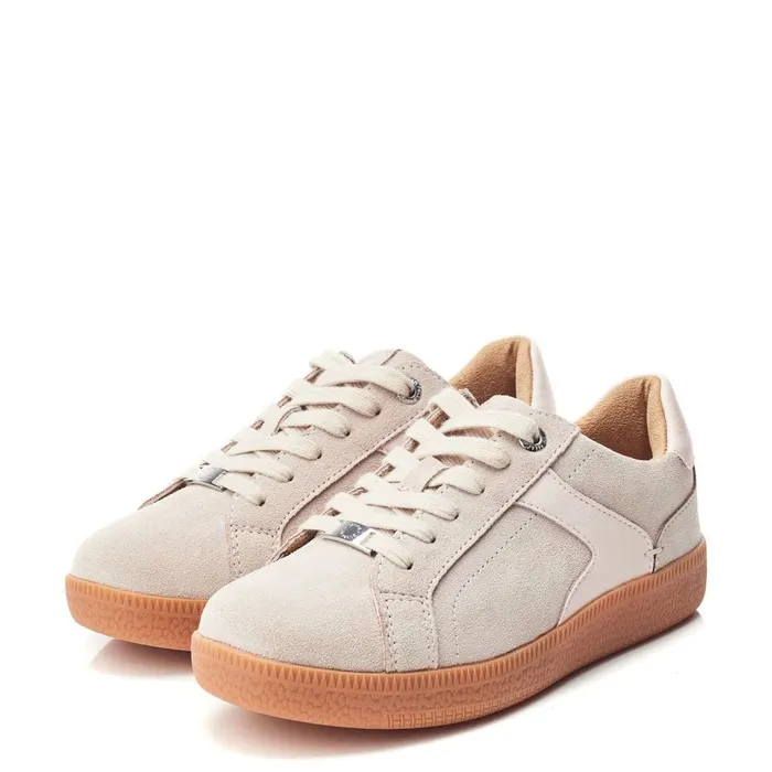 Moda In Pelle Allette Beige Suede Women Casual Trainers