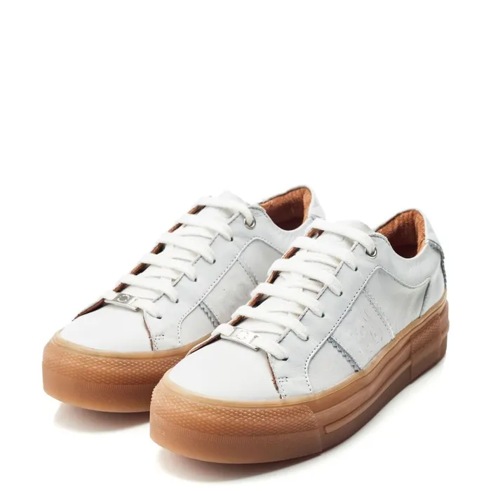 Moda In Pelle Amande White Leather Women Platform Trainers