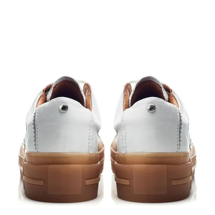 Moda In Pelle Amande White Leather Women Platform Trainers