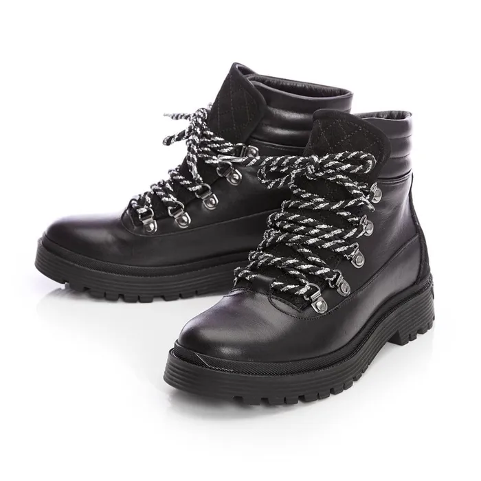 Moda In Pelle Analeece Black Leather Women Black Boots