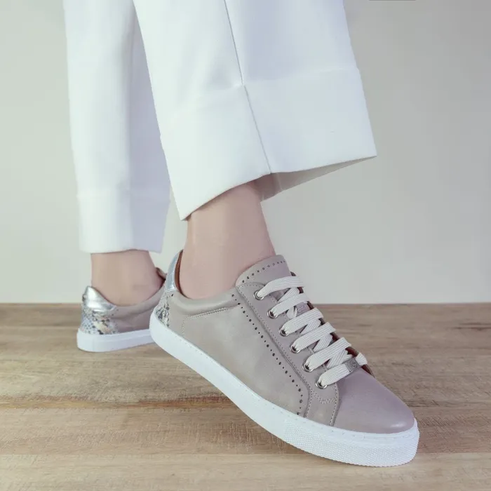 Moda In Pelle Anatoli Stone Leather Women Casual Trainers