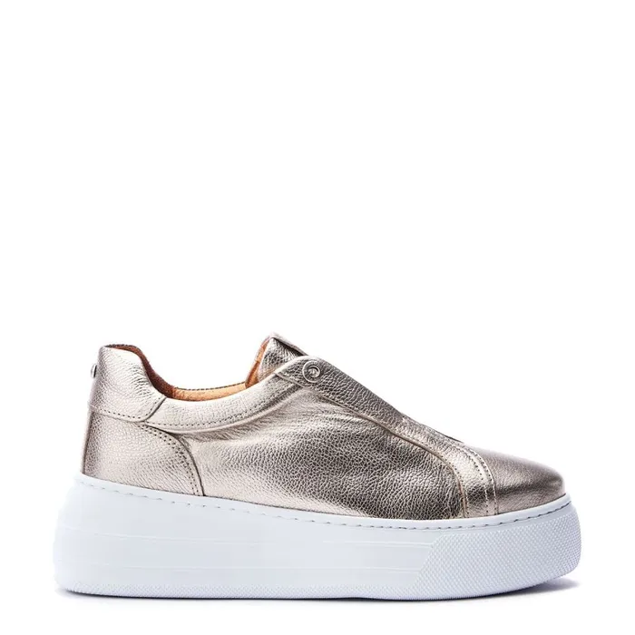 Moda In Pelle Aneeba Gold Leather Women SlipOn Trainers